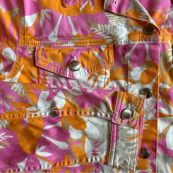Escada Sport Floral Jean-style Jacket EUC Wm Sz 38 Made in Italy lightweight