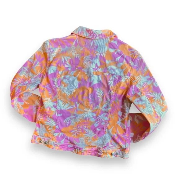 Escada Sport Floral Jean-style Jacket EUC Wm Sz 38 Made in Italy lightweight