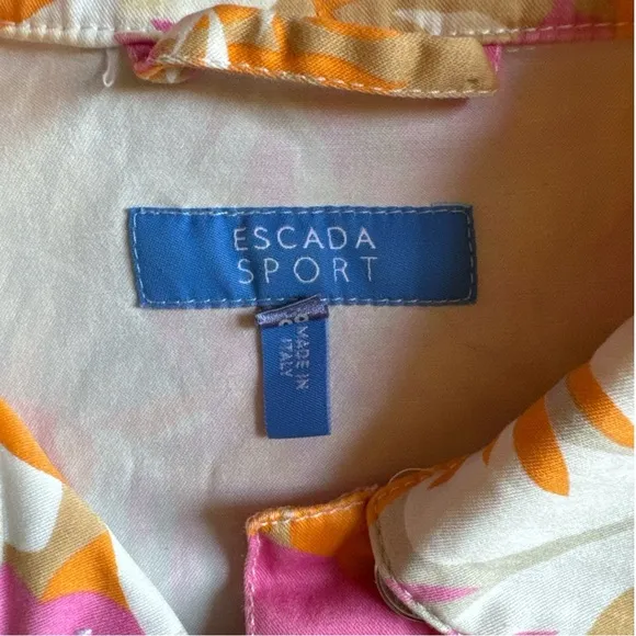 Escada Sport Floral Jean-style Jacket EUC Wm Sz 38 Made in Italy lightweight