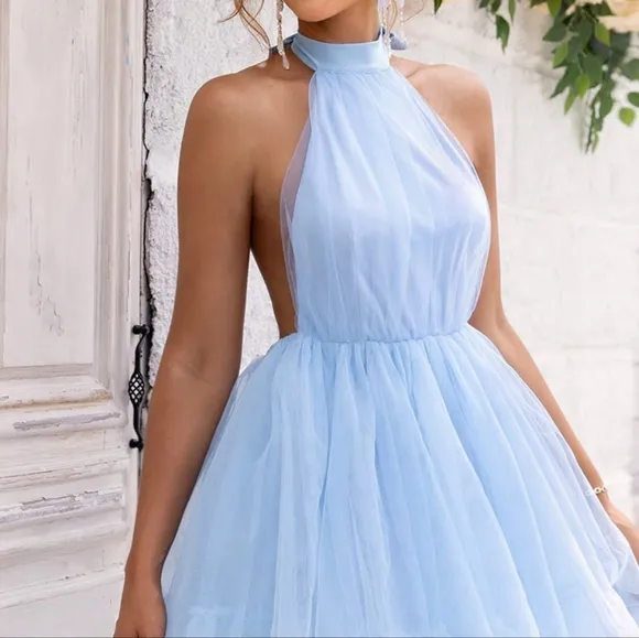 Ethereal Enchantment Halter Mesh Mini - Blue