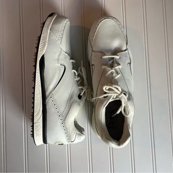 Etonic Golf Shoe Cleats White Size 9M ST PLUS #7600 Leather Sneaker Athletic