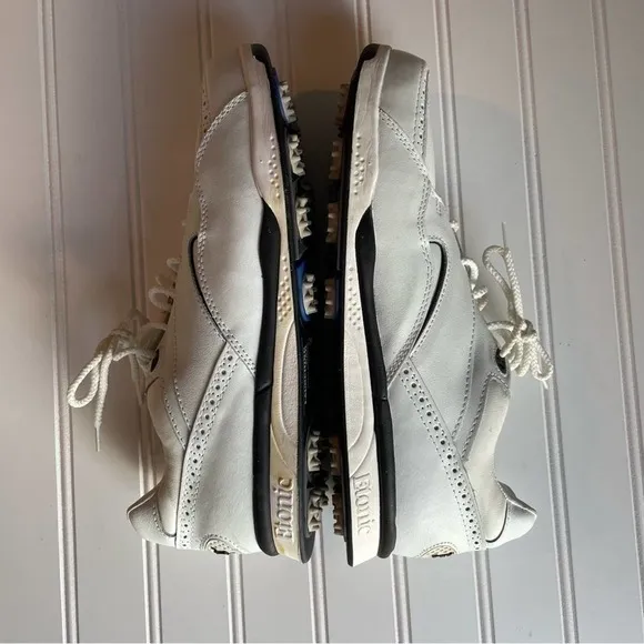 Etonic Golf Shoe Cleats White Size 9M ST PLUS #7600 Leather Sneaker Athletic