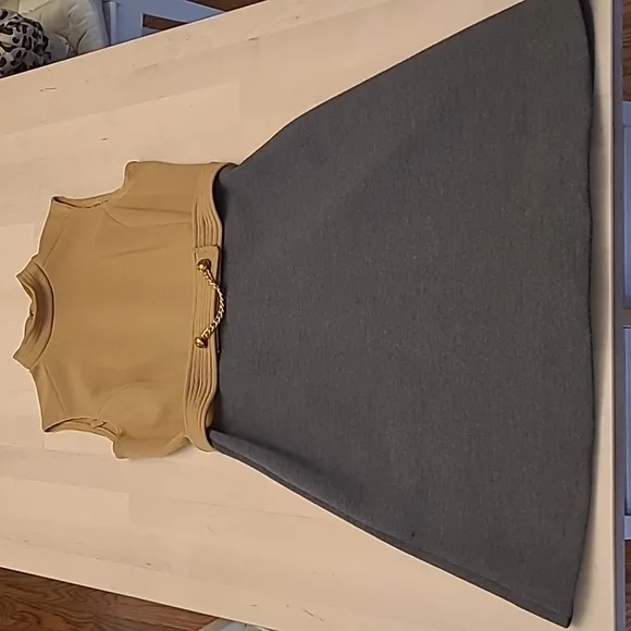 EUC 1950s/60s Cabot Vintage 100% Pure Virgin Wool Belted Dress Set