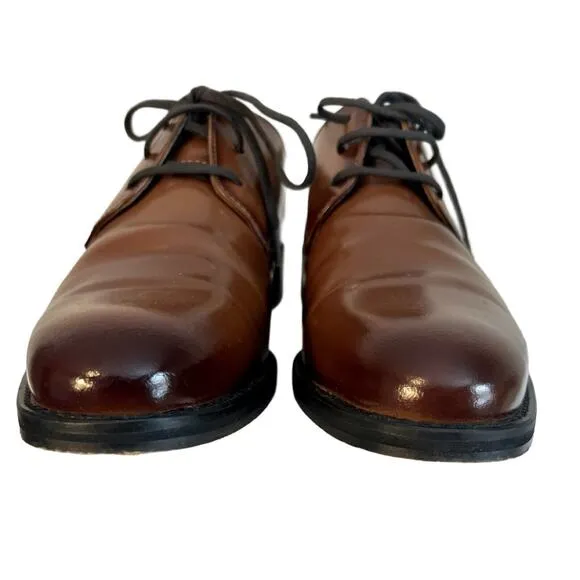 Express Shoes Mens Size 8 Brown Leather Oxford Dress Shoe Lace Up Leanther Lined