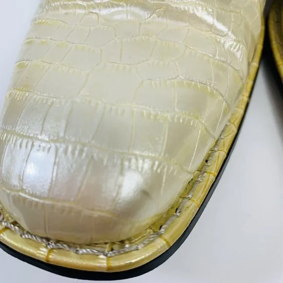 Expressions by RC Mens Retro Faux Alligator Croc Skin Dress Shoes Sz 10.5 Pearl