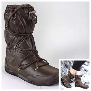 F515 The North Face Brown Ice Queen Puffer Lightweight Boots