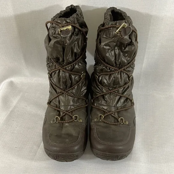 F515 The North Face Brown Ice Queen Puffer Lightweight Boots