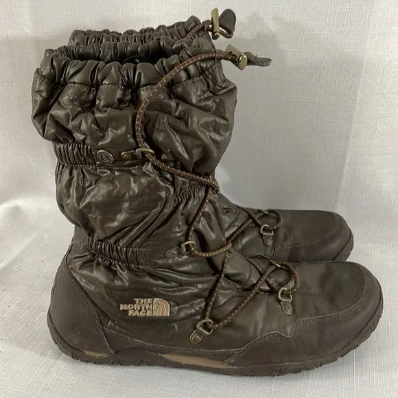 F515 The North Face Brown Ice Queen Puffer Lightweight Boots