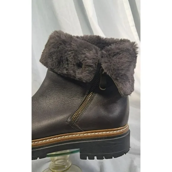 Fabianelli Women's Brown Leather Shearling Boots Shoes Size 39 US 8.5-9