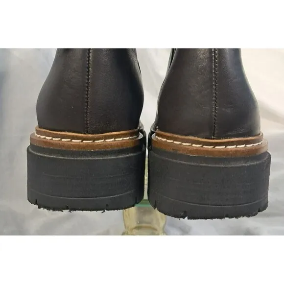 Fabianelli Women's Brown Leather Shearling Boots Shoes Size 39 US 8.5-9
