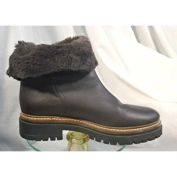 Fabianelli Women's Brown Leather Shearling Boots Shoes Size 39 US 8.5-9
