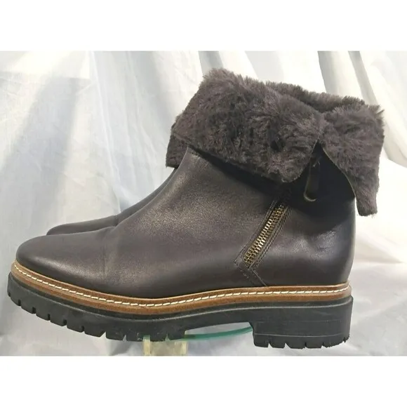 Fabianelli Women's Brown Leather Shearling Boots Shoes Size 39 US 8.5-9
