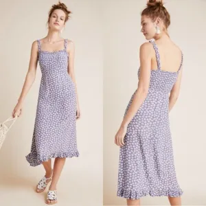 Faithfull the Brand x Anthropologie Noemie Danica Midi Dress Flora Size Medium 6