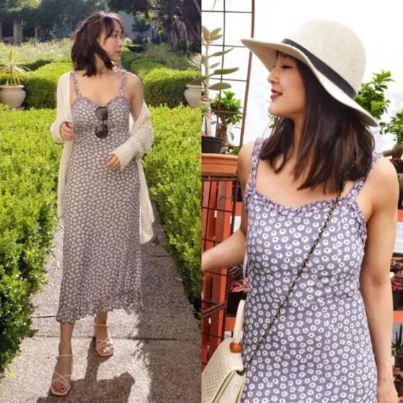 Faithfull the Brand x Anthropologie Noemie Danica Midi Dress Flora Size Medium 6