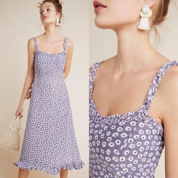 Faithfull the Brand x Anthropologie Noemie Danica Midi Dress Flora Size Medium 6