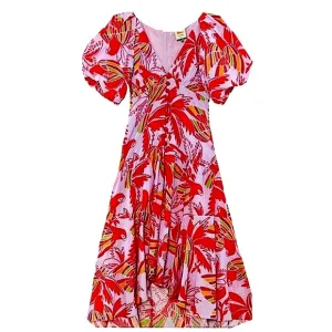 FARM Rio Lilac Birds Midi Dress, NWT