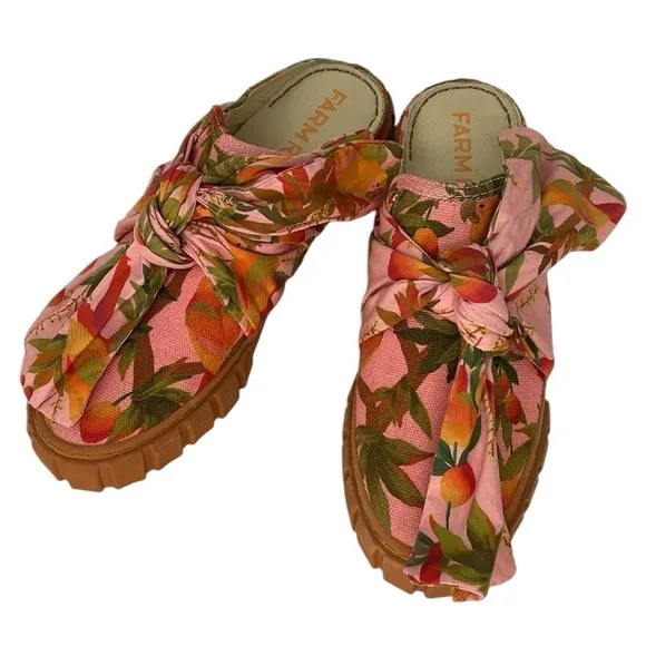 FARM RIO Sneakers Shoes Mules Summer Dream Pink Peaches Size 8.5