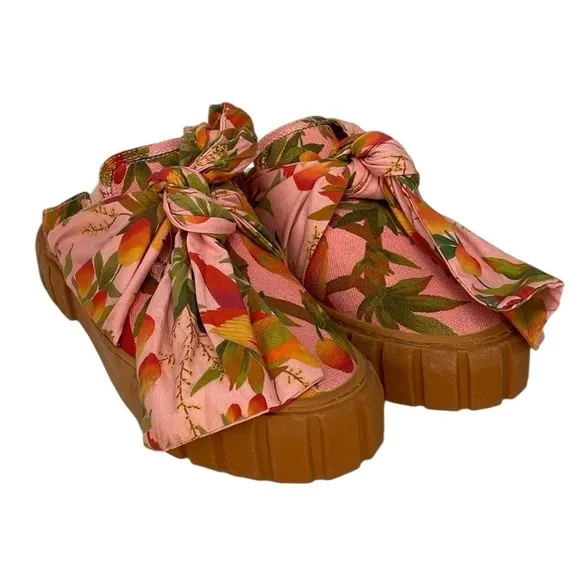 FARM RIO Sneakers Shoes Mules Summer Dream Pink Peaches Size 8.5
