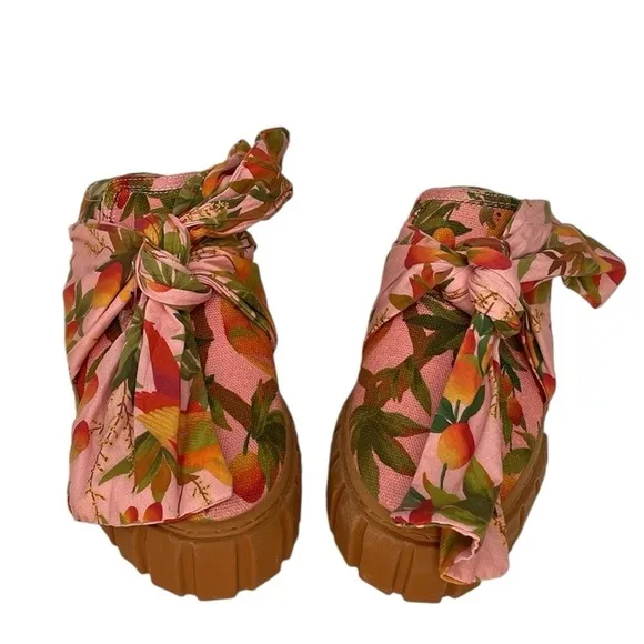 FARM RIO Sneakers Shoes Mules Summer Dream Pink Peaches Size 8.5