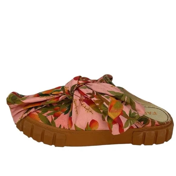 FARM RIO Sneakers Shoes Mules Summer Dream Pink Peaches Size 8.5