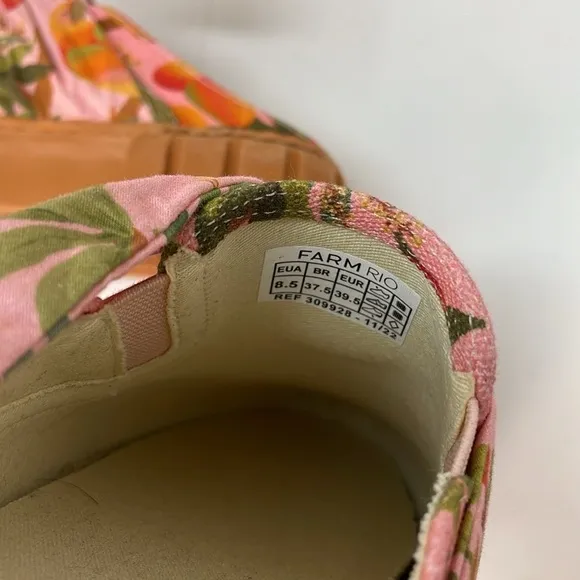 FARM RIO Sneakers Shoes Mules Summer Dream Pink Peaches Size 8.5