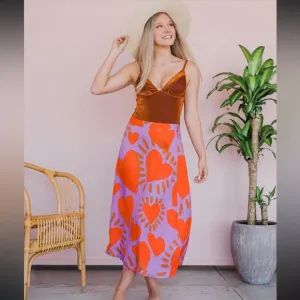 FARM Rio | Wild Heart Midi Skirt | Small | EUC