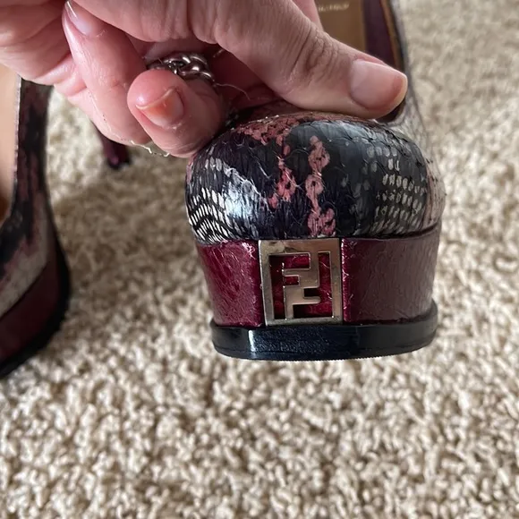Fendi like new platform shoes , with logo on front. With anti slip on bottom