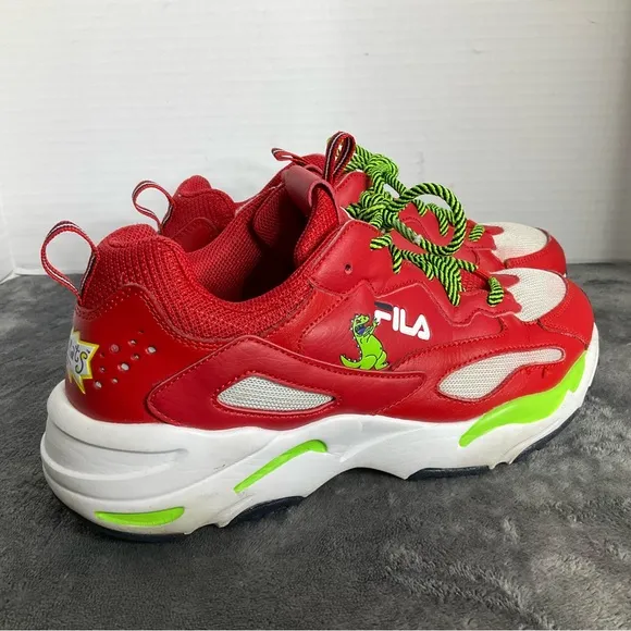 FILA Ray Tracer X Rugrats Red/White/Green Low Sneakers Shoe  Sz 8  Preowned