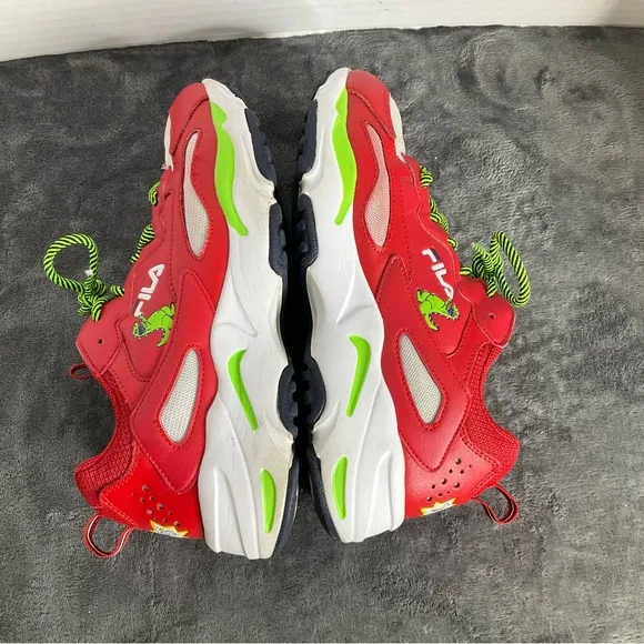 FILA Ray Tracer X Rugrats Red/White/Green Low Sneakers Shoe  Sz 8  Preowned