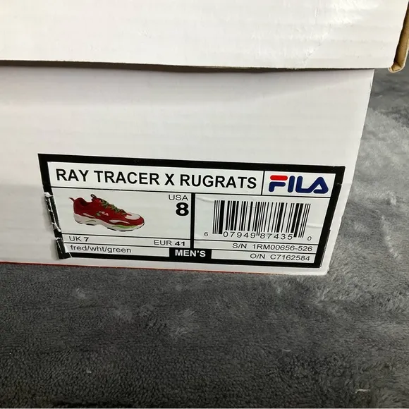 FILA Ray Tracer X Rugrats Red/White/Green Low Sneakers Shoe  Sz 8  Preowned