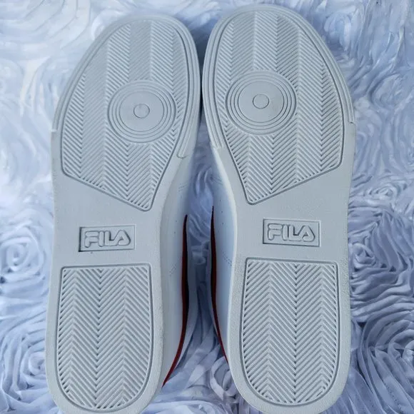 FILA Vulc 13 Men Shoes Sneakers Faux Leather White Navy Red High Top Size 8 M