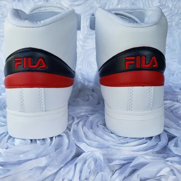 FILA Vulc 13 Men Shoes Sneakers Faux Leather White Navy Red High Top Size 8 M