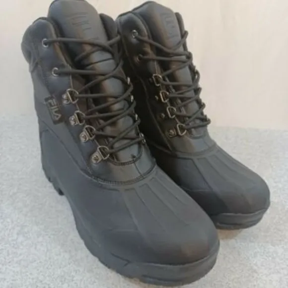Fila Weathertech Mens Extreme Waterproof Duck Boots Black 1SH40270-976 NEW Sz 7