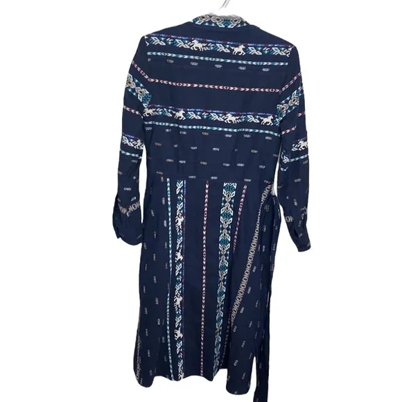 Finley Jeanette Taos western themed striped shirt dress size XS