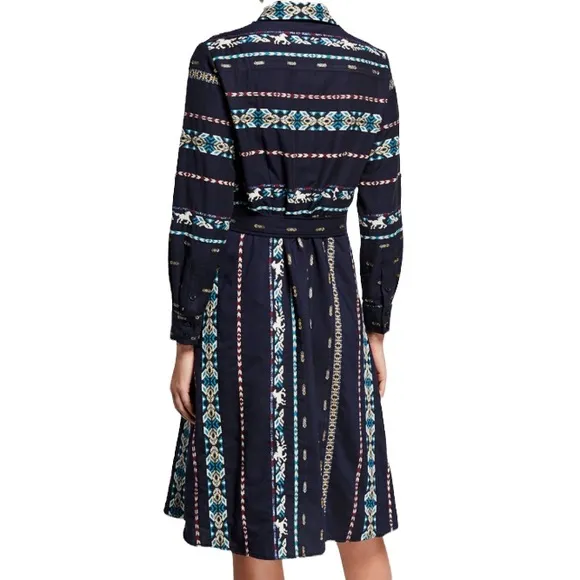 Finley Jeanette Taos western themed striped shirt dress size XS