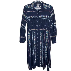Finley Jeanette Taos western themed striped shirt dress size XS