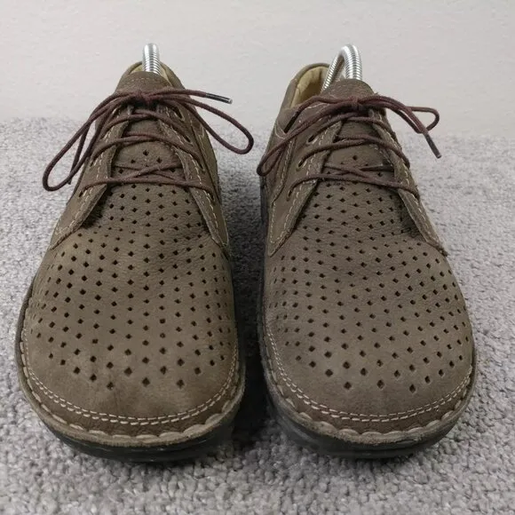 Finn Comfort Baden Mens 41 EU Comfort Shoes Lace Up Perforated Leather Brown