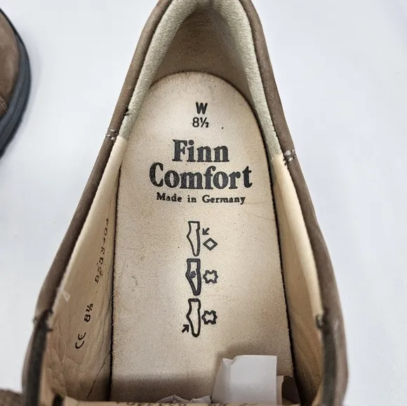 Finn Comfort Mens Shoes Sz 8.5W Brown Leather Lace Up Casual Comfort