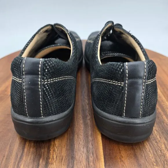 Finn Comfort Shoes Women's 8.5 39 Black Shimmer Leather Comfort Sneakers
