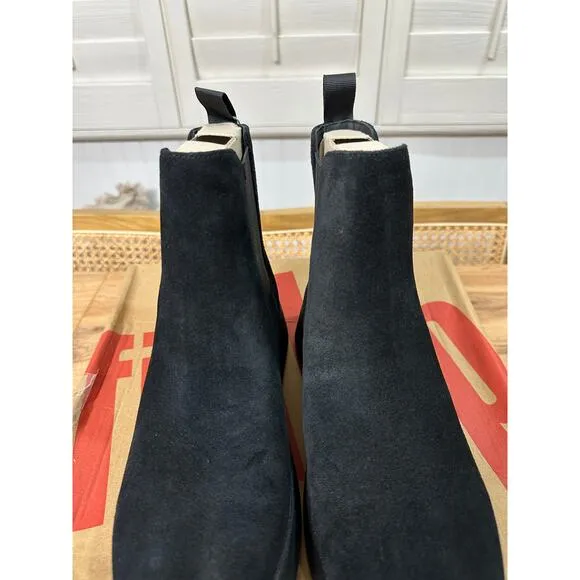 Fitflop F-Mode Suede Flatform Chelsea Boots Black Size 10 NIB Lightweight Comfy