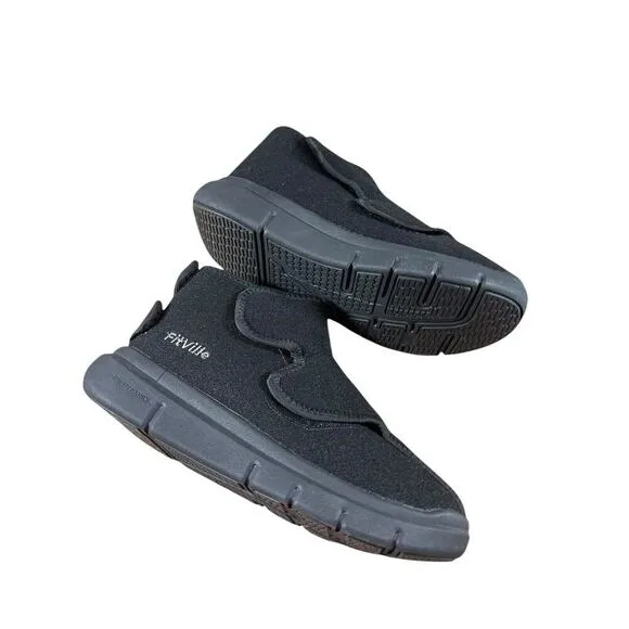 FitVille Boots Mens 9 Black Wide Width Neuropathy Plantar Diabetic Shoes New