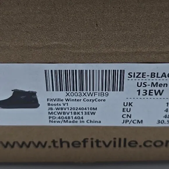 FitVille Men 13 Extra Wide Snow Boots Waterproof Winter Shoes w/ Thick Fur