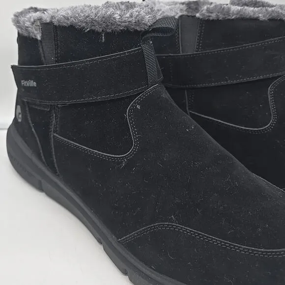FitVille Men 13 Extra Wide Snow Boots Waterproof Winter Shoes w/ Thick Fur