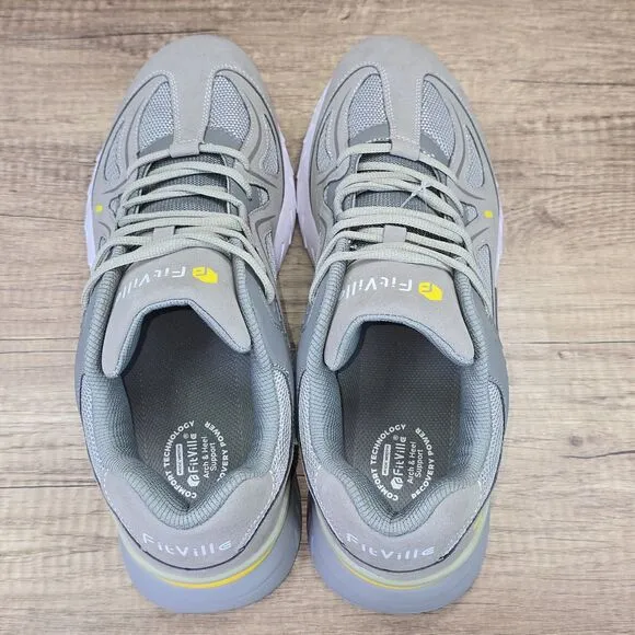 FitVille Rebound Core Men's Size 13 Extra Wide Gray Walking Shoes NEW