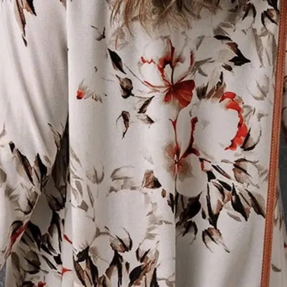 Floral Open Front Longline Cardigan