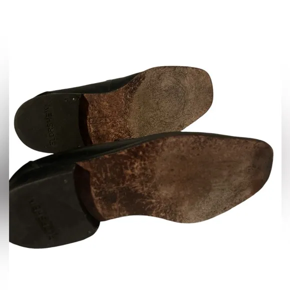 Floreshim Mens Black Leather Loafers Slip On Shoes Made in Italy Size 8
