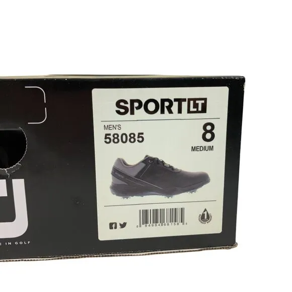 Footjoy Sport LT Golf Shoes Mens Size 8 M 58085 Black Gray NEW