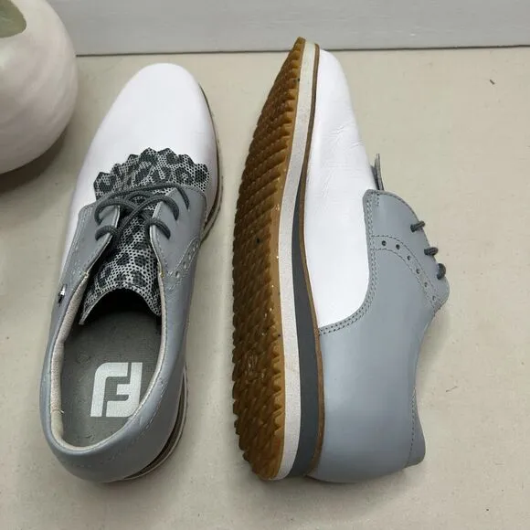 FootJoy Sport Retro Kiltie Spikeless Golf Shoes Leather 92395 Women's US 8 M