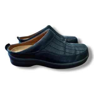 Footprints by Birkenstock Woven Black Leather Slip On Shoes Comfort EU 37 US 6