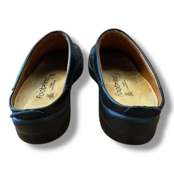 Footprints by Birkenstock Woven Black Leather Slip On Shoes Comfort EU 37 US 6